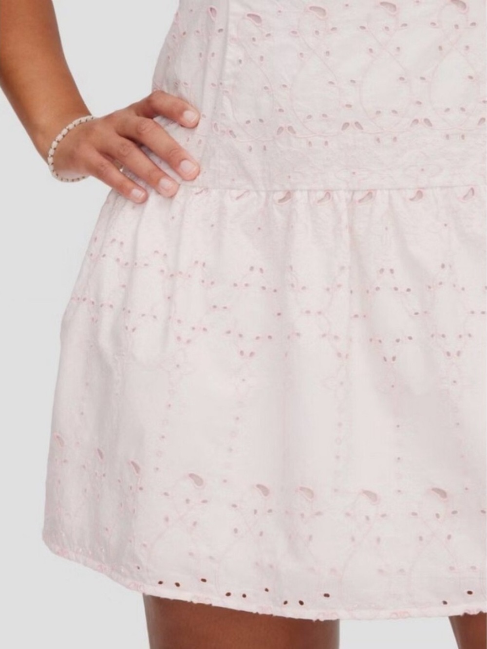Women's Drop Waist Eyelet Mini Dress White/Lavender - Roller Rabbit - Picture 3 of 3